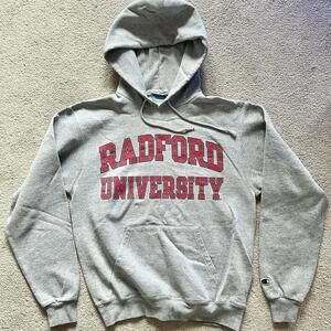 Radford University Champion Eco Fleece Hoodie Sweatshirt Gray Sz S